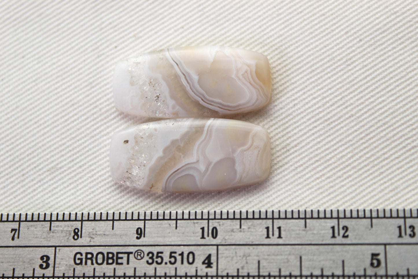 Orbicular Agate Cabochons Pair Gemstone natural