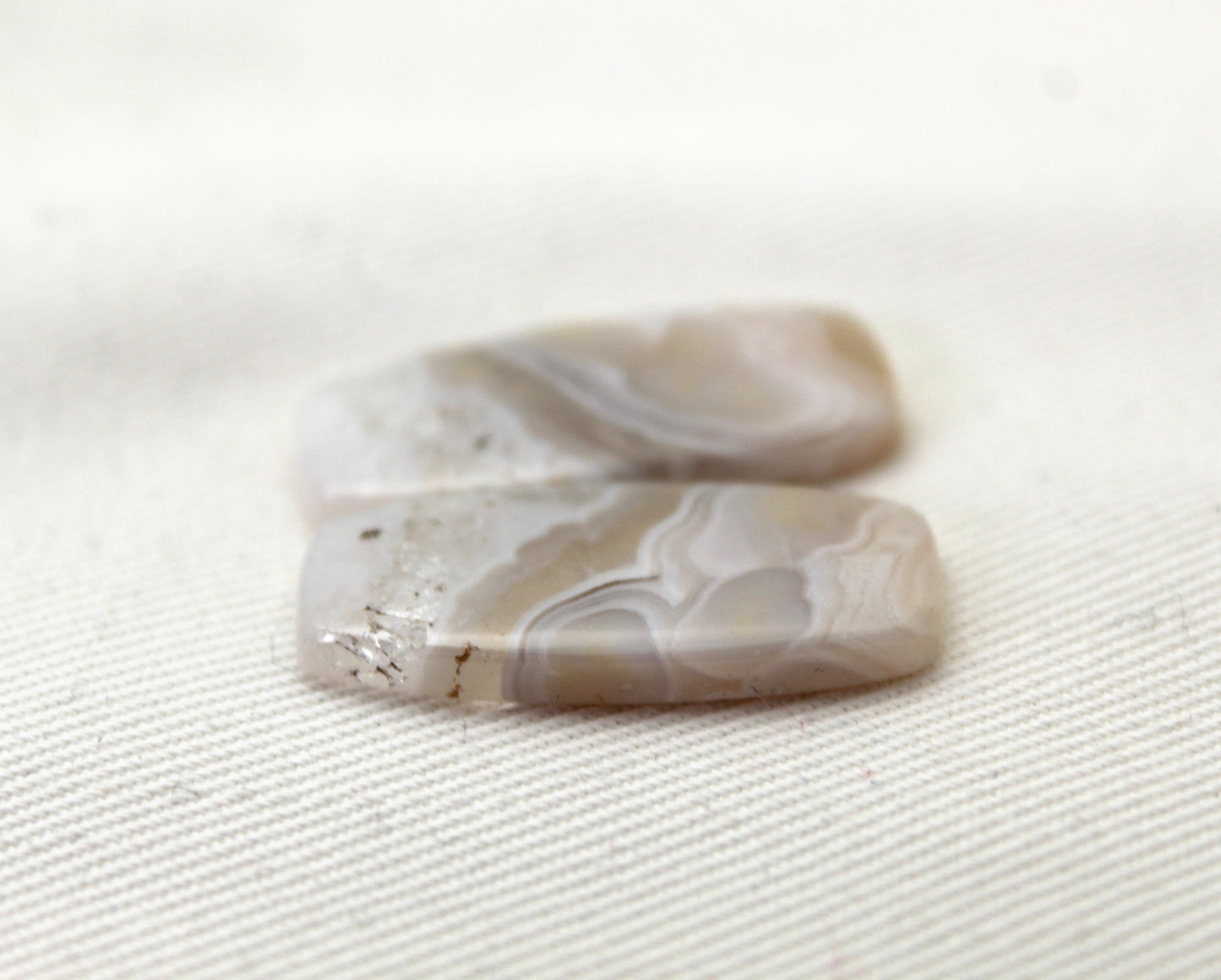Orbicular Agate Cabochons Pair Gemstone natural