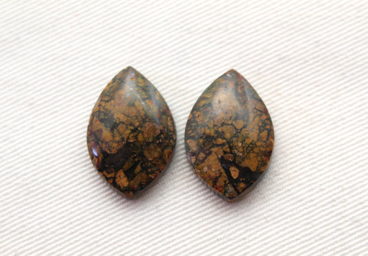 FingerPrint Jasper Cabochon Pair Gemstone