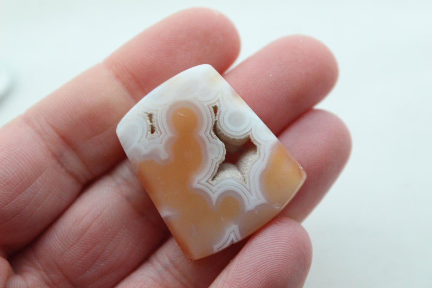 Indonesian Agate Cabochon Gemstone with druzy