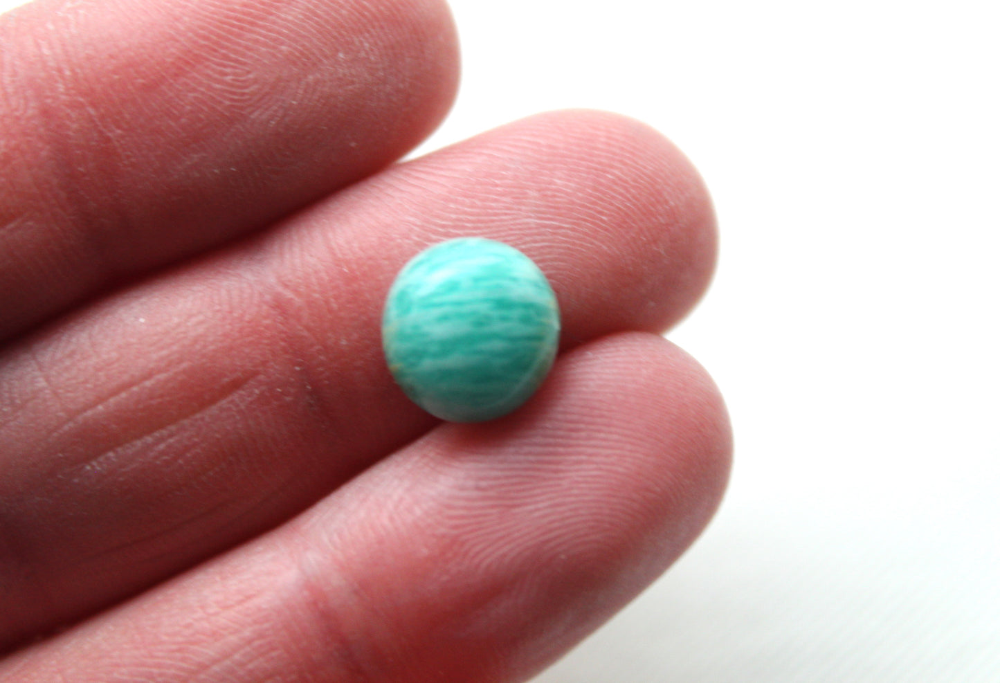 TWO Amazonite cabochons 10 MM Gemstones round