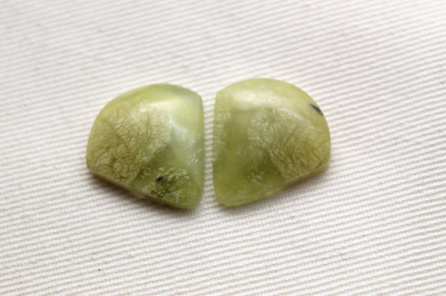 Small Vesuvianite Cabochon Pair Gemstone light green