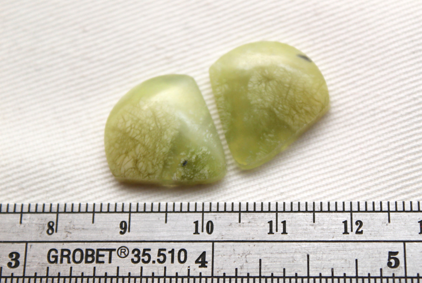 Small Vesuvianite Cabochon Pair Gemstone light green