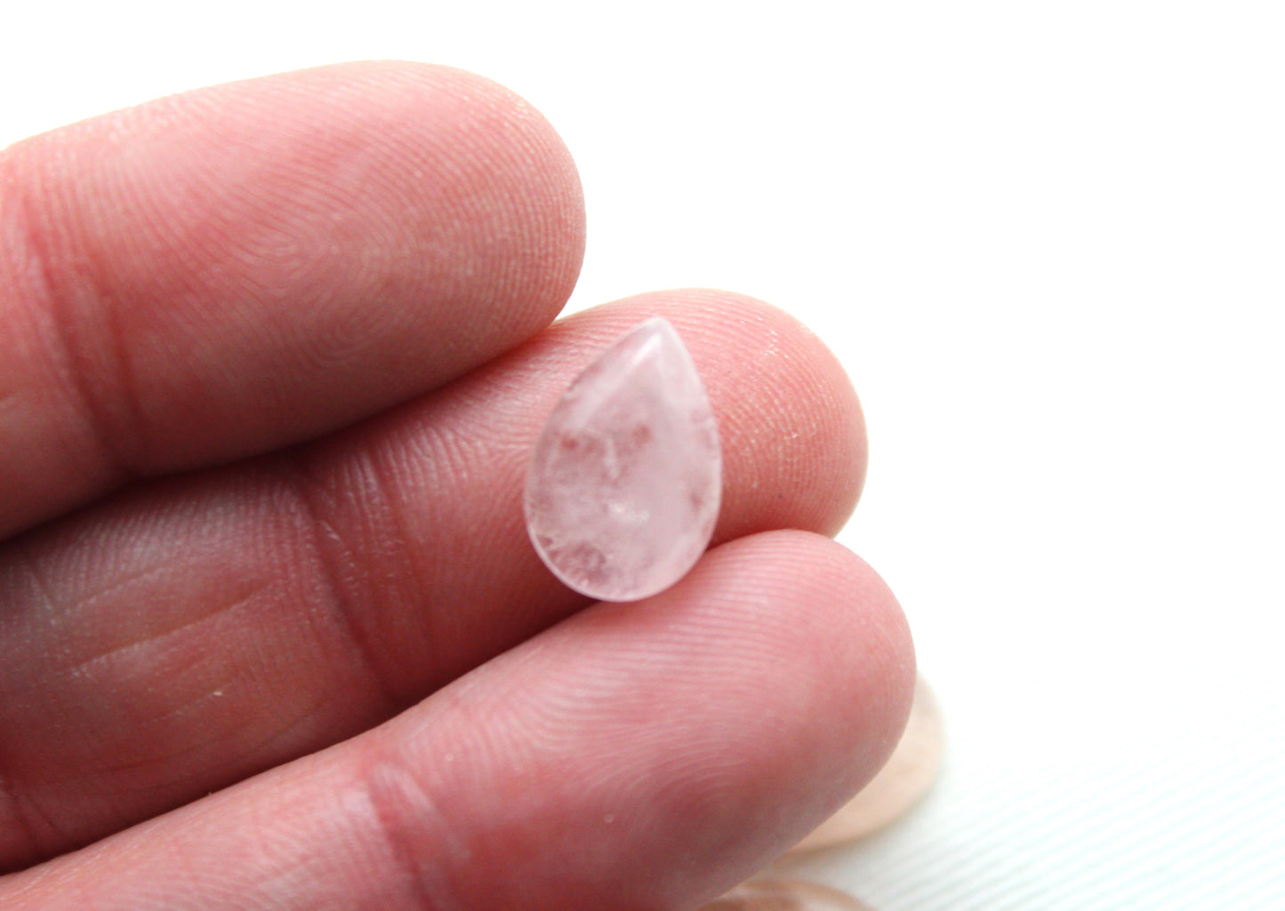 FOUR Morganite cabochons Gemstones pear 9X13MM