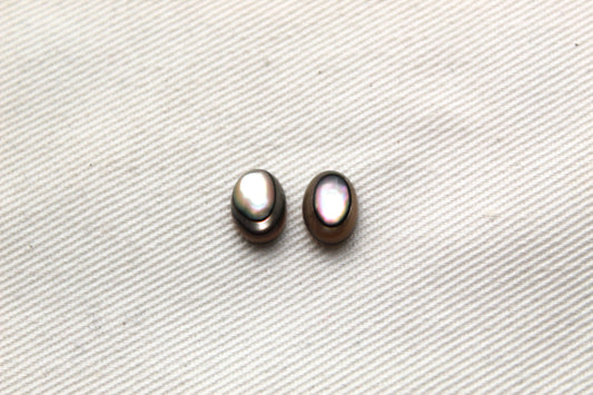 TWO Small Abalone cabochons Gemstones oval 6X8MM
