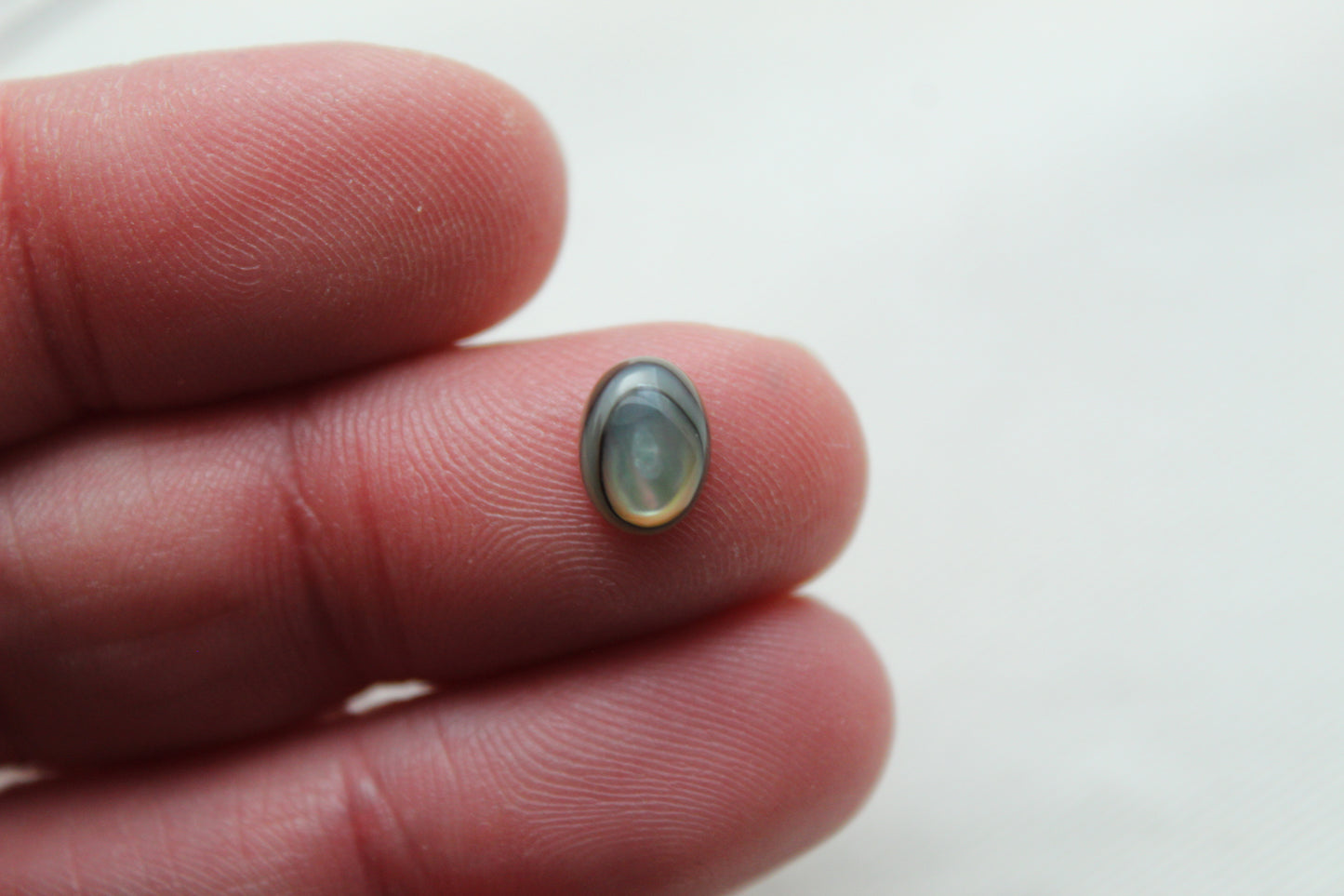 TWO Small Abalone cabochons Gemstones oval 6X8MM