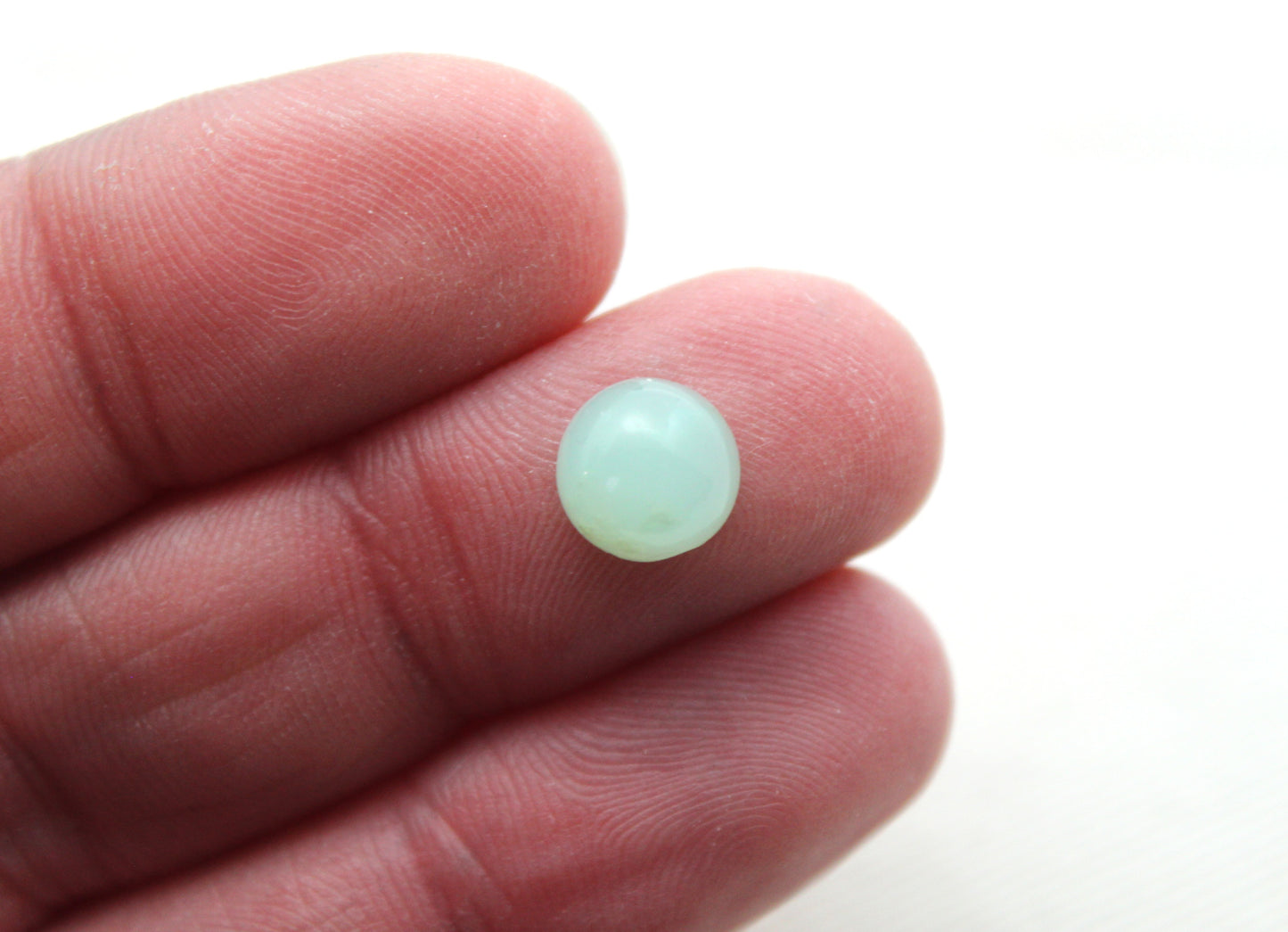 FOUR Chrysoprase cabochon rond 8 mm vert