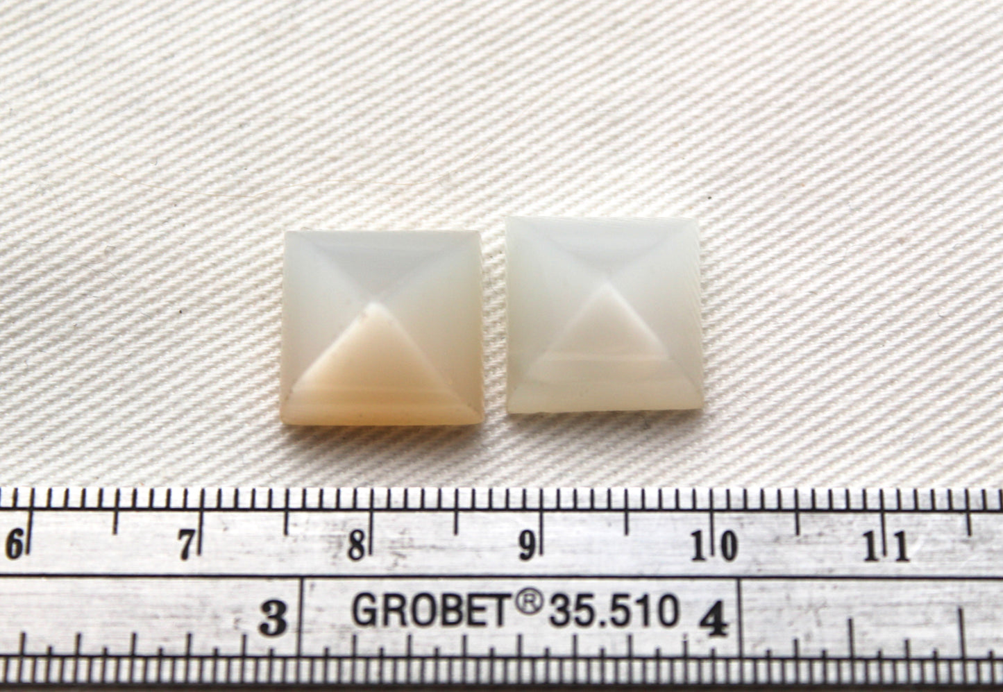 TWO Moonstone cabochon Gemstone square