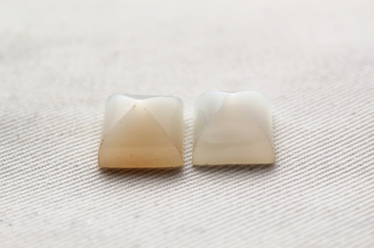 TWO Moonstone cabochon Gemstone square