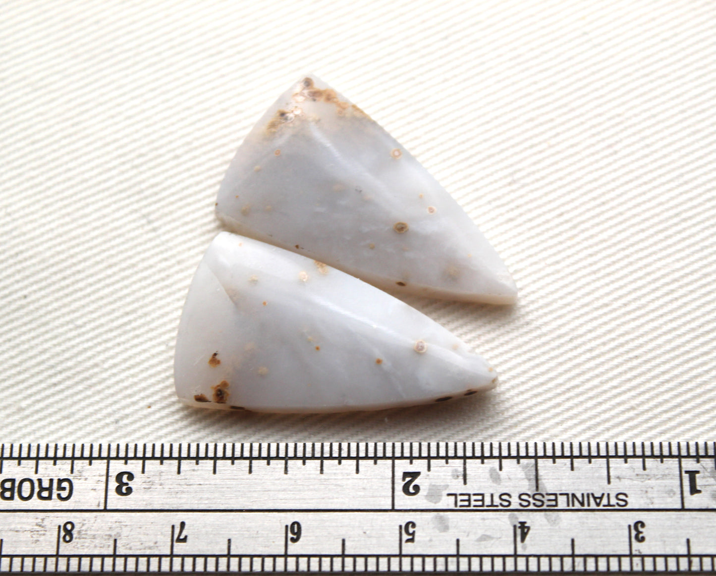 Pair of Polka Dot Agate Cabochons Gemstones