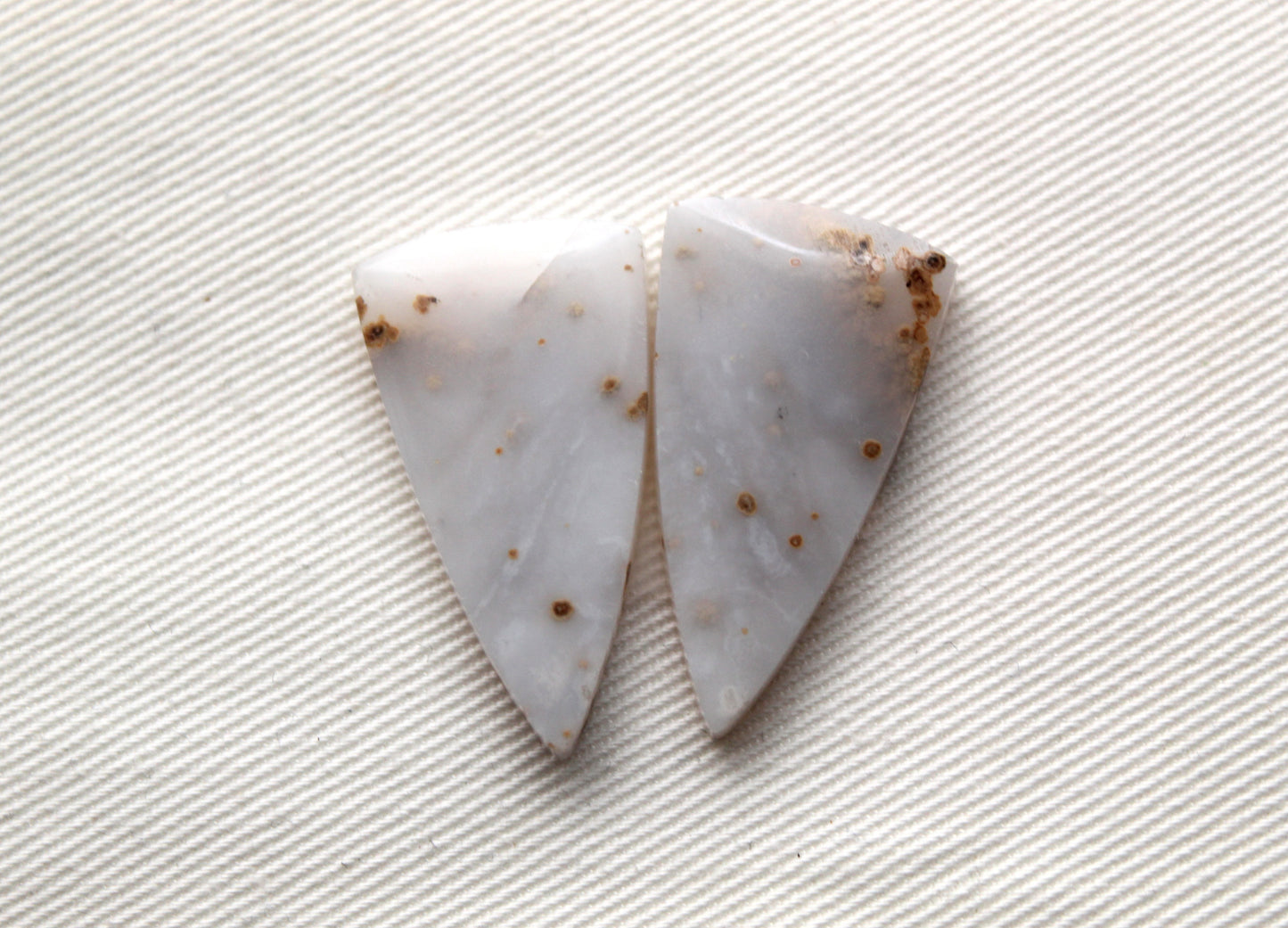 Pair of Polka Dot Agate Cabochons Gemstones