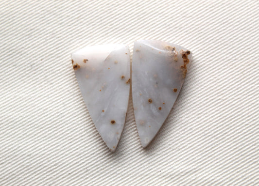 Pair of Polka Dot Agate Cabochons Gemstones