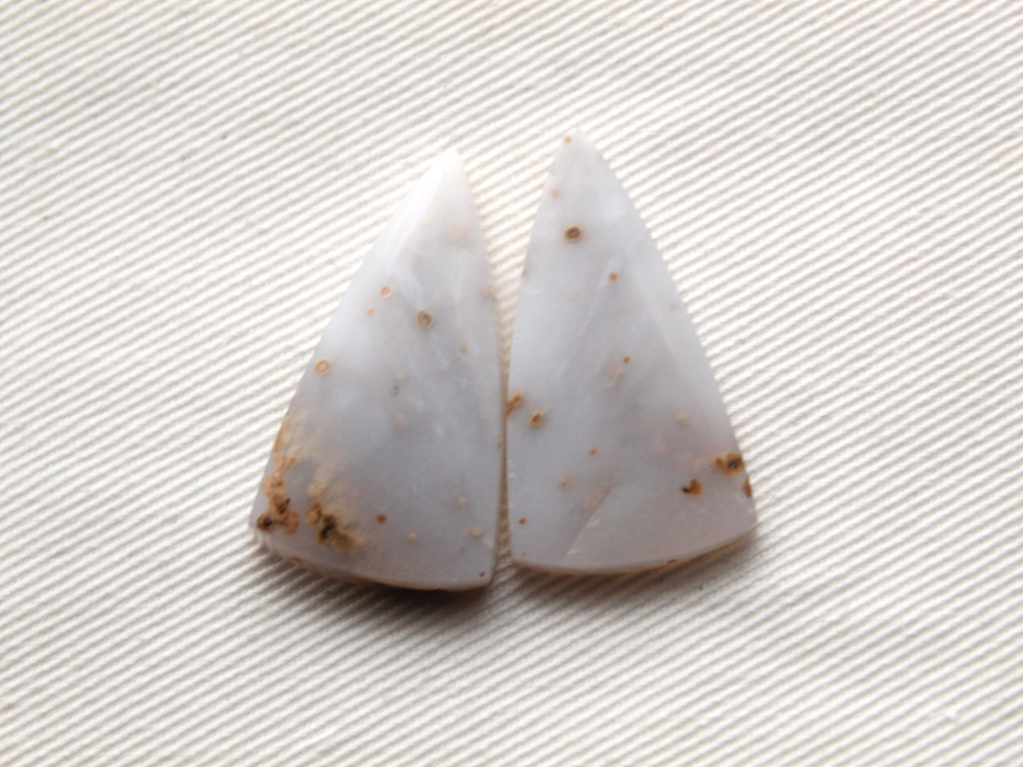 Pair of Polka Dot Agate Cabochons Gemstones