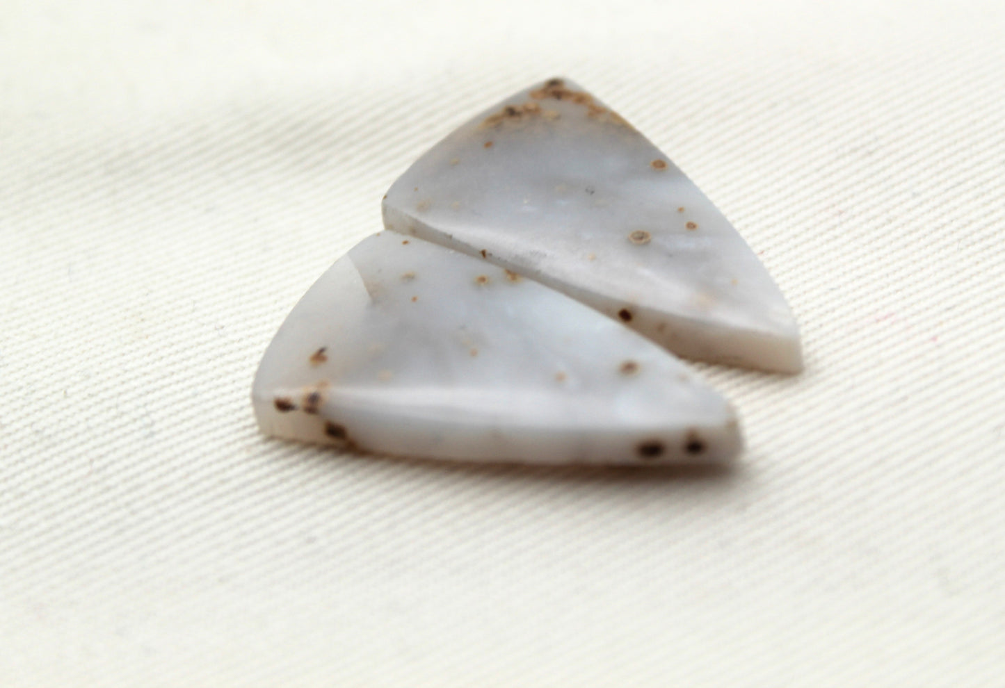 Pair of Polka Dot Agate Cabochons Gemstones