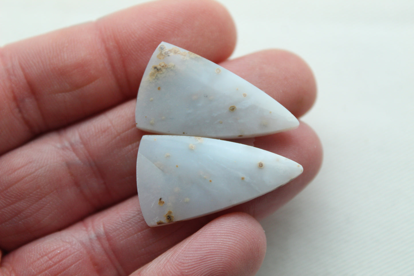 Pair of Polka Dot Agate Cabochons Gemstones