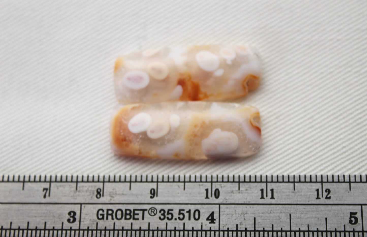UNIQUE Orbicular Agate Cabochons Pair Gemstone natural