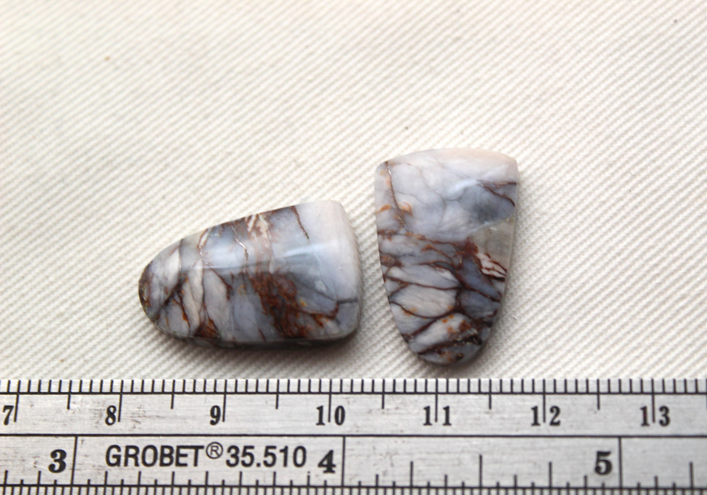 Small Crazy Chalcedony cabochons Pair purple freeform