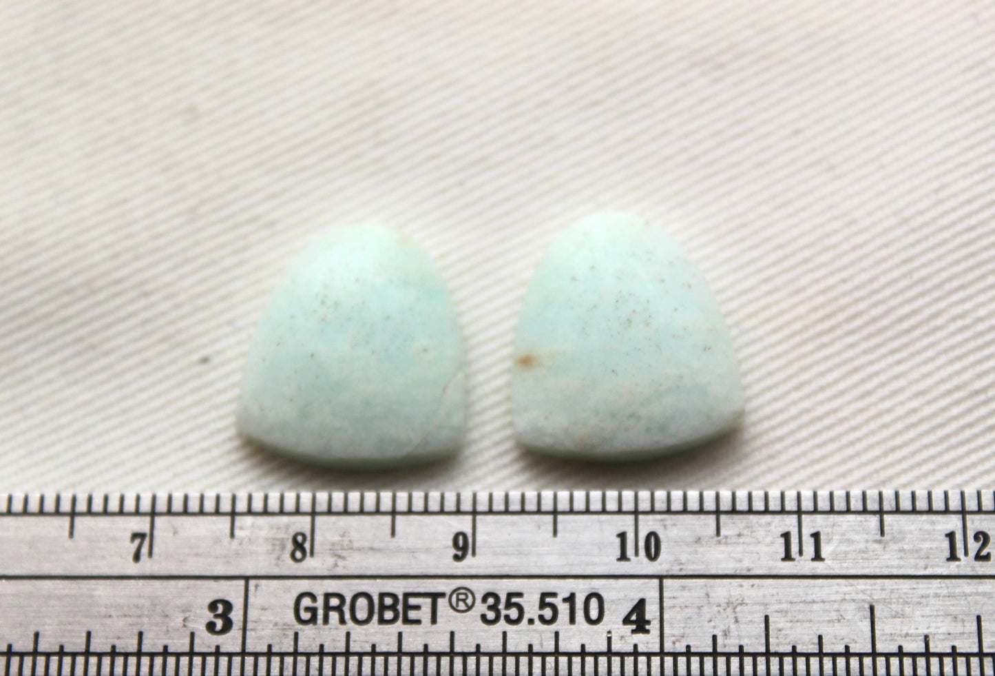 Small pair Chrysocolla Cabochons Light Blue Gemstone