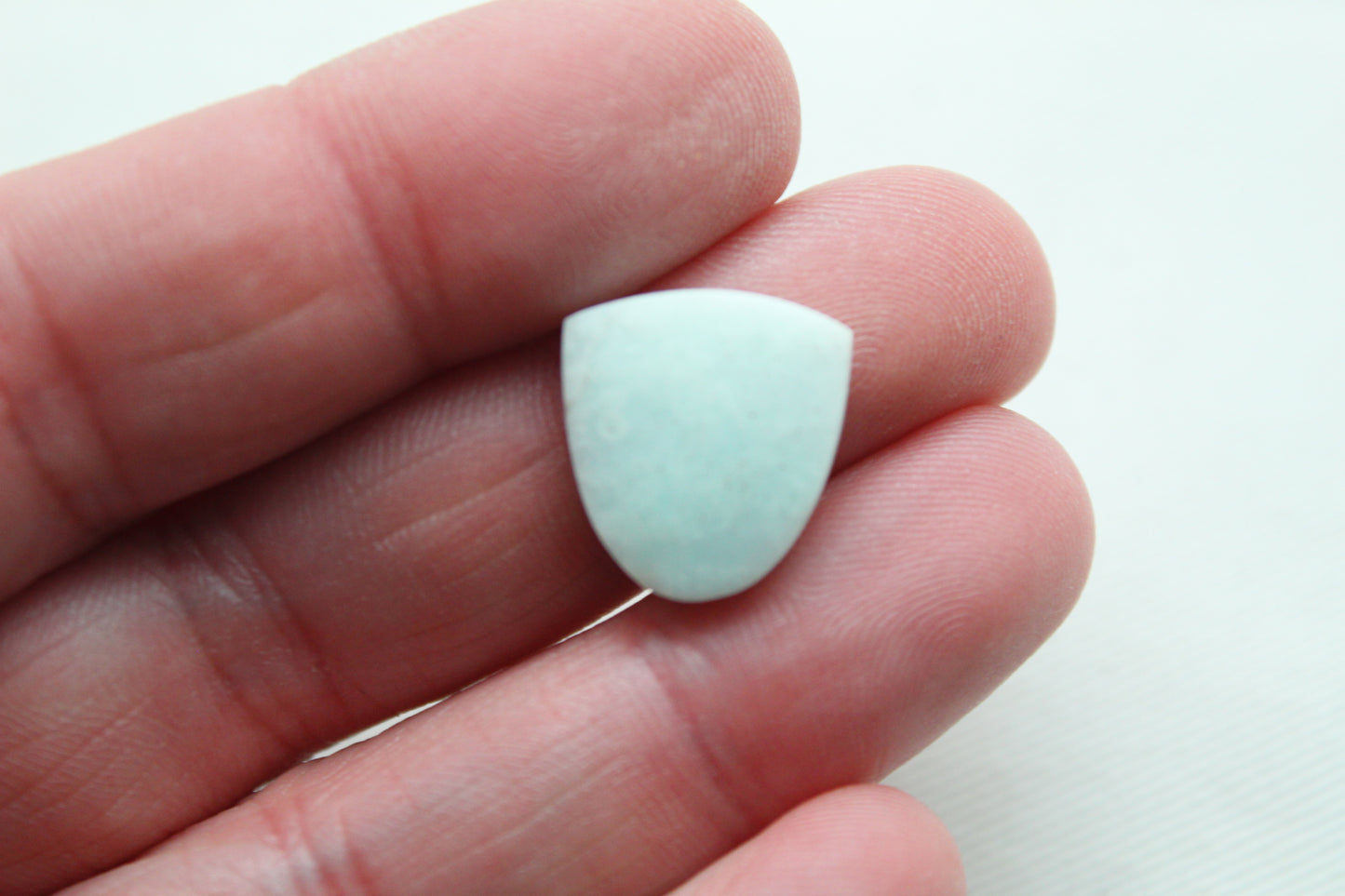 Small pair Chrysocolla Cabochons Light Blue Gemstone
