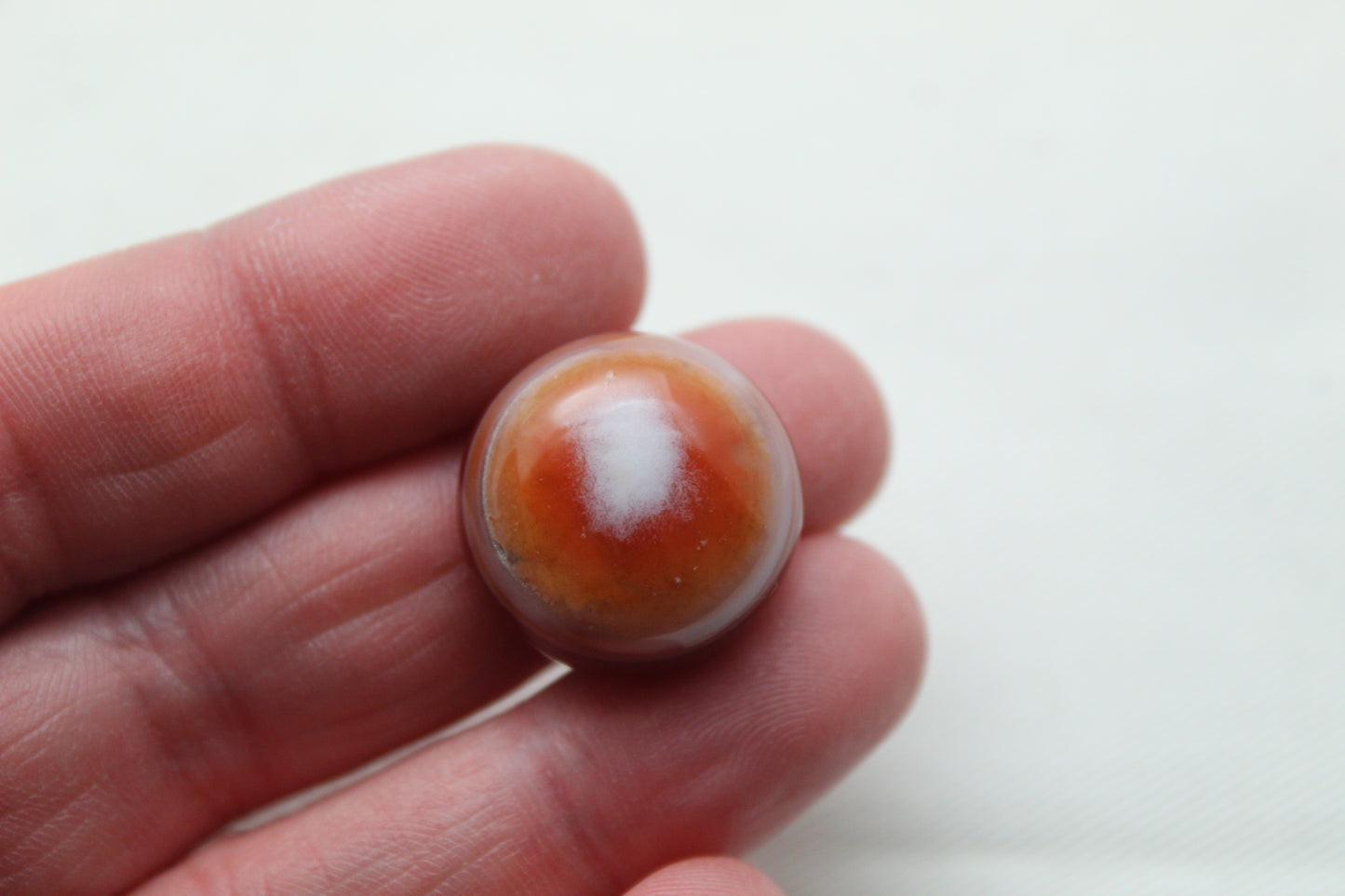 Banded Agate Cabochon Gemstone orange round 20MM