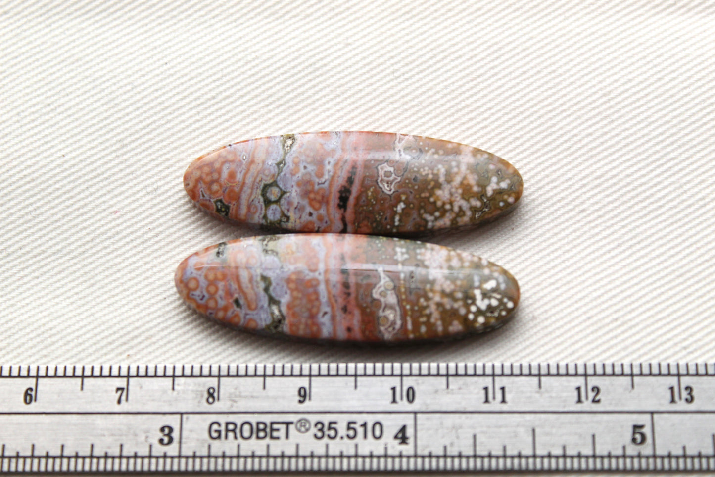 River Jasper Cabochon Paire Gemme multicolore ovale