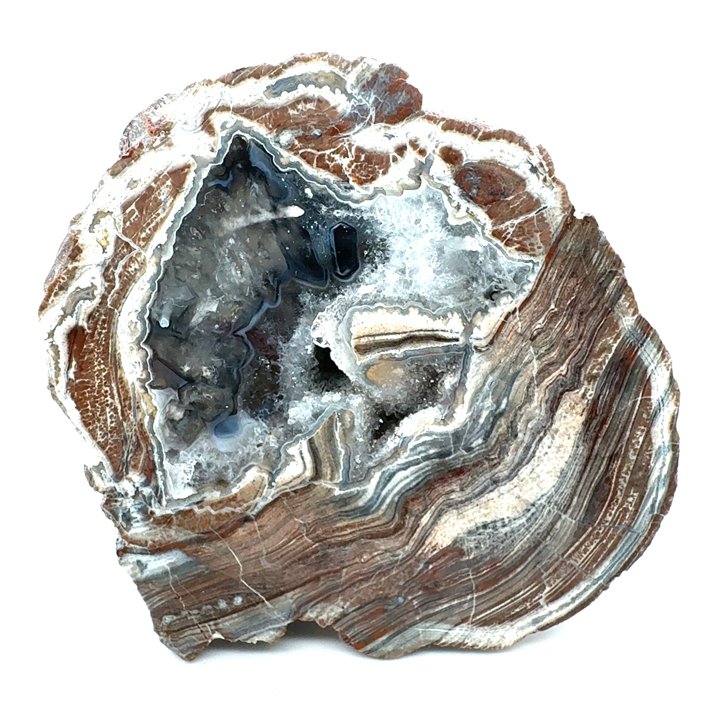 Thunder egg fluorescent Nodule polished Half nodule
