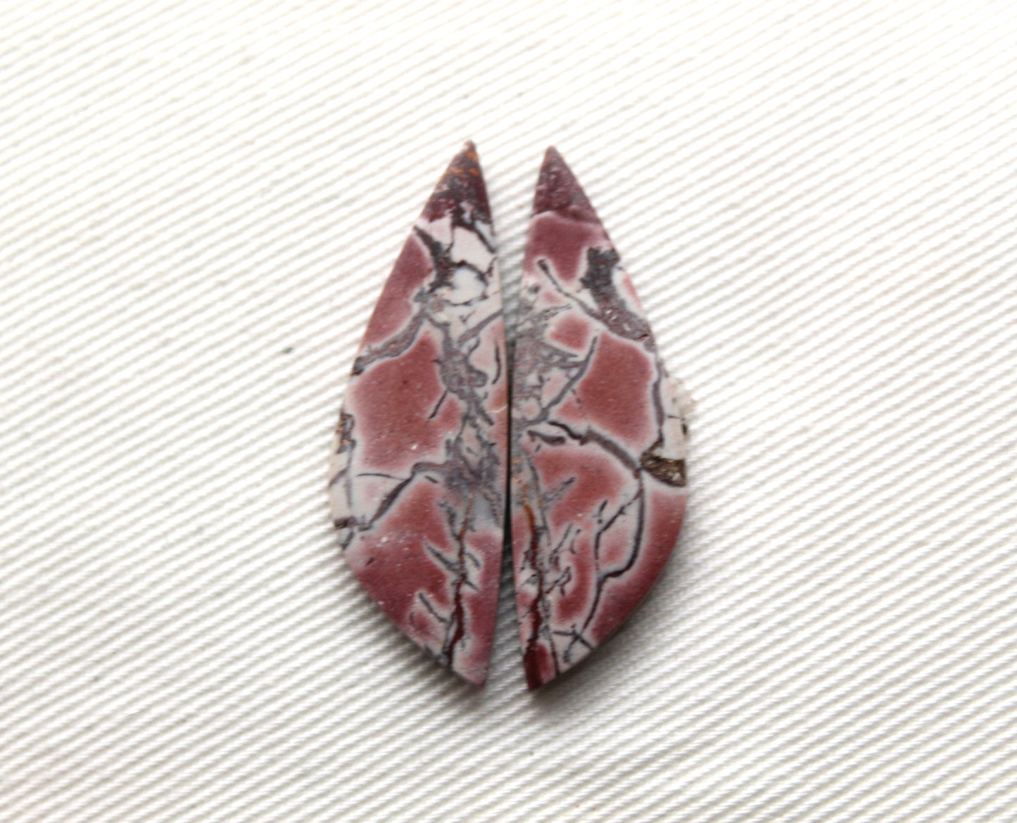 Rhyolite Cabochons Pair gemstone pink freeform