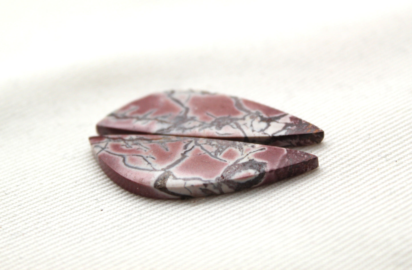 Rhyolite Cabochons Pair gemstone pink freeform