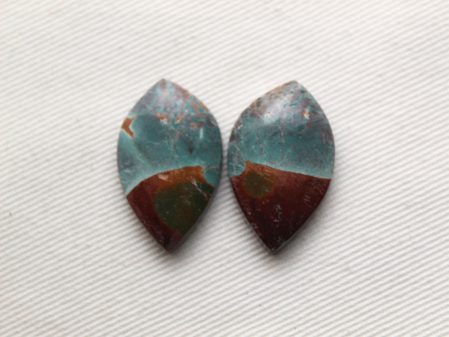 Small Neela Terra Jasper Cabochon Pair Gemstone Green