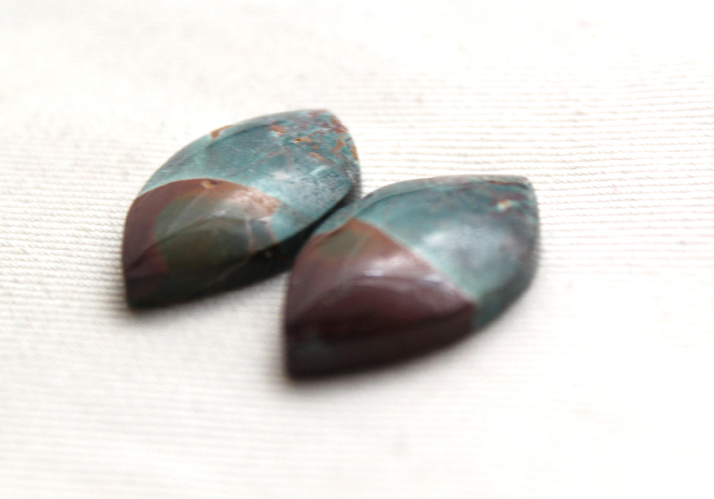 Small Neela Terra Jasper Cabochon Pair Gemstone Green