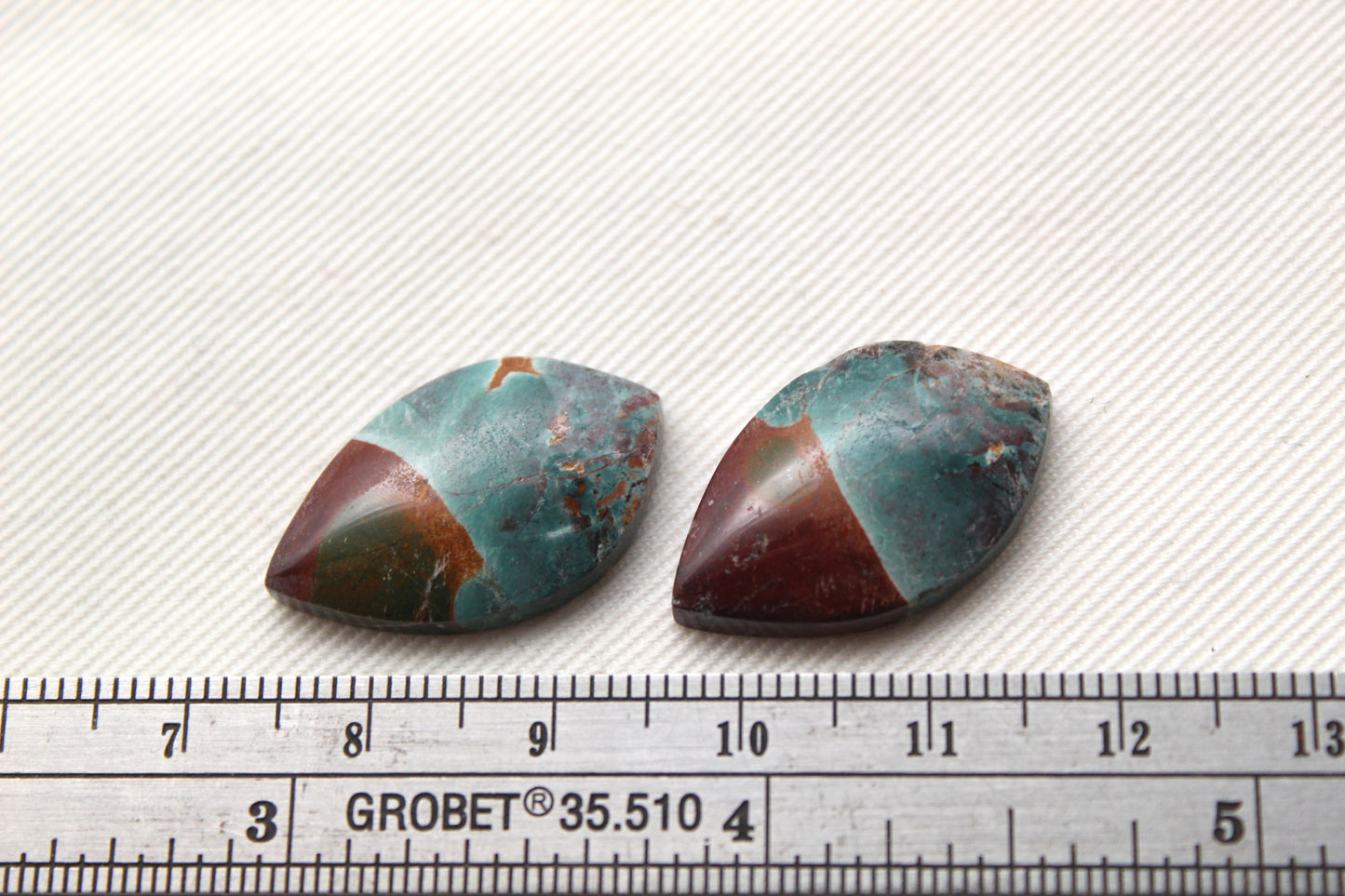 Small Neela Terra Jasper Cabochon Pair Gemstone Green