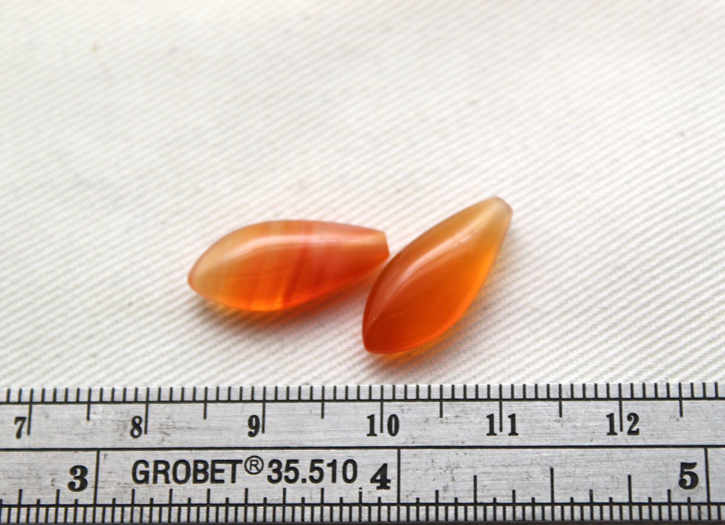 Pair of Carnelian Gemstones top drilled