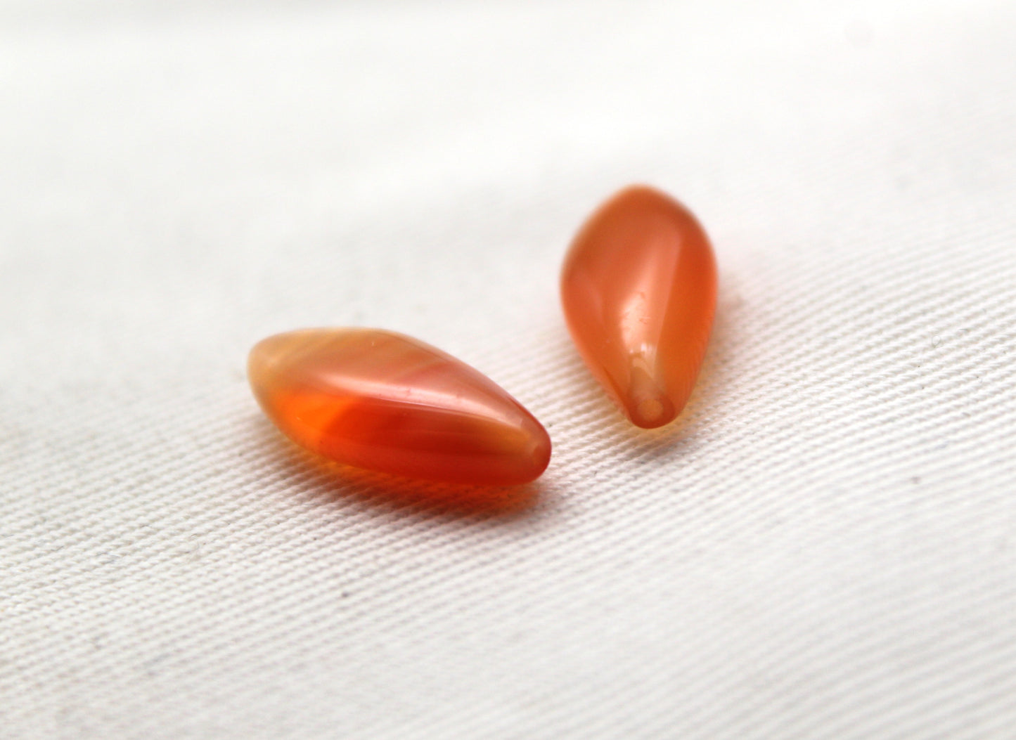 Pair of Carnelian Gemstones top drilled