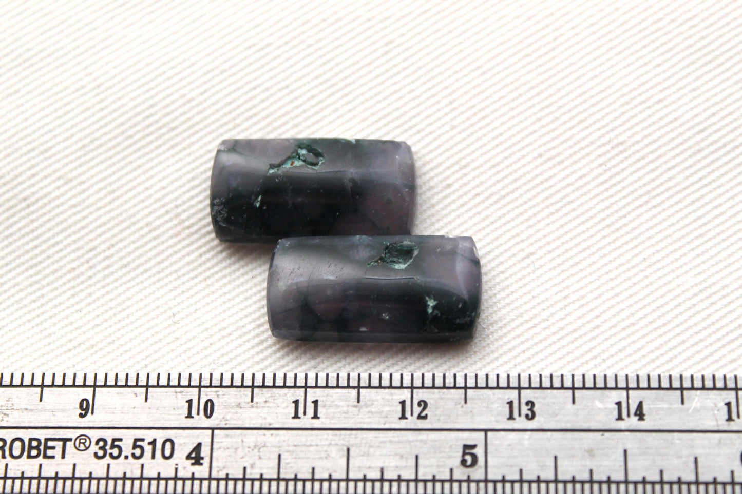 Small Pair Purple Grape Agate Cabochons gemstones rectangle