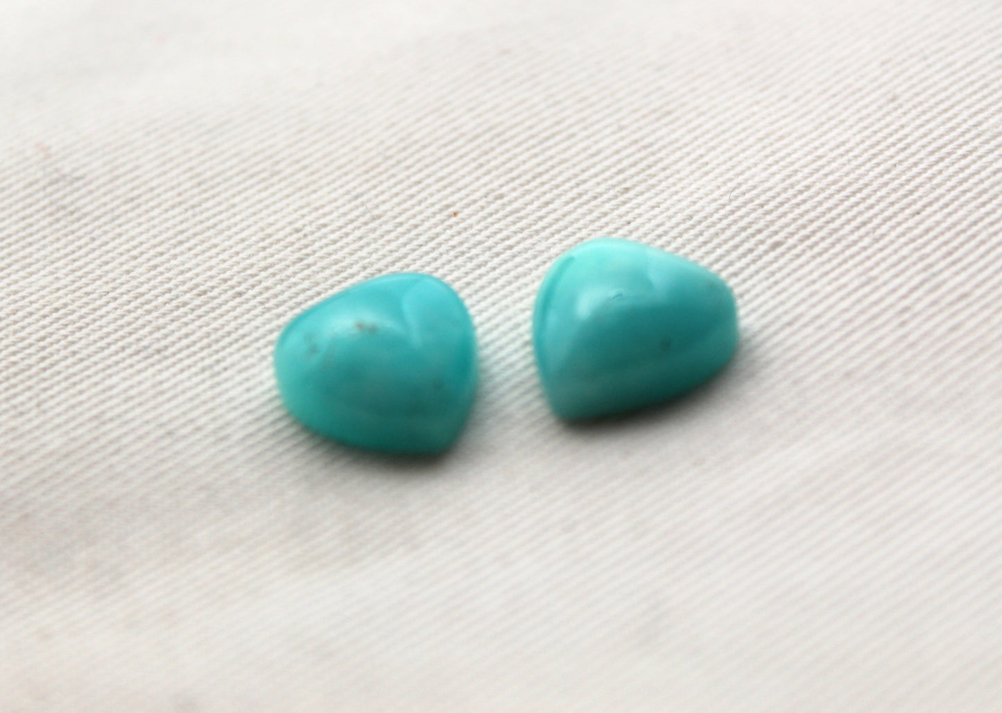 TWO Amazonite coeur cabochon 12 mm bleu