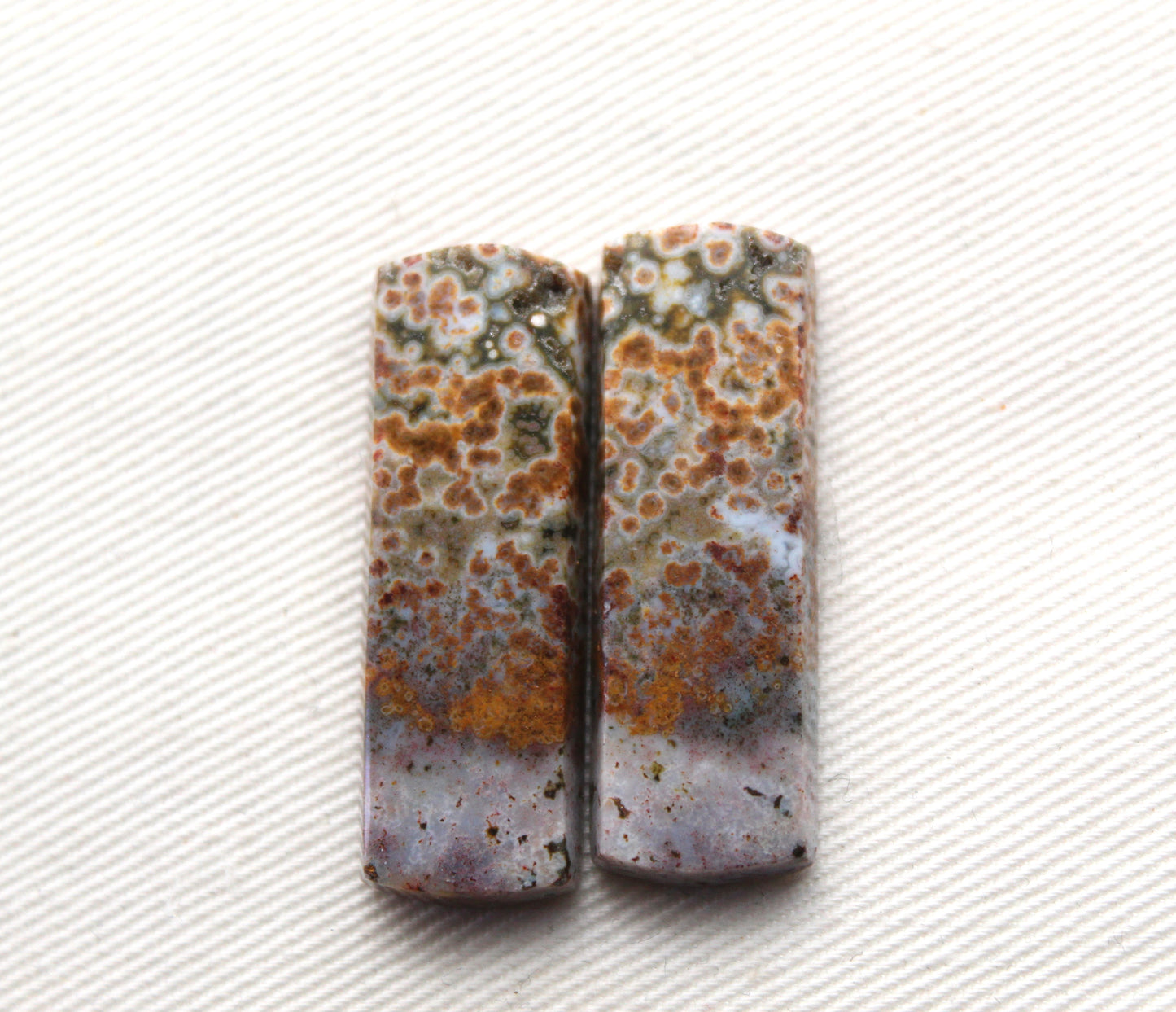 River Jasper Cabochon Pair Gemstone rectangle