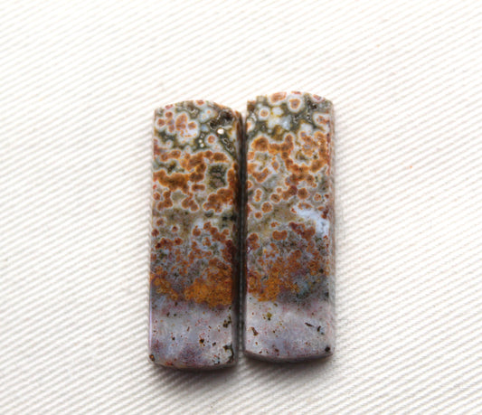 River Jasper Cabochon Pair Gemstone rectangle