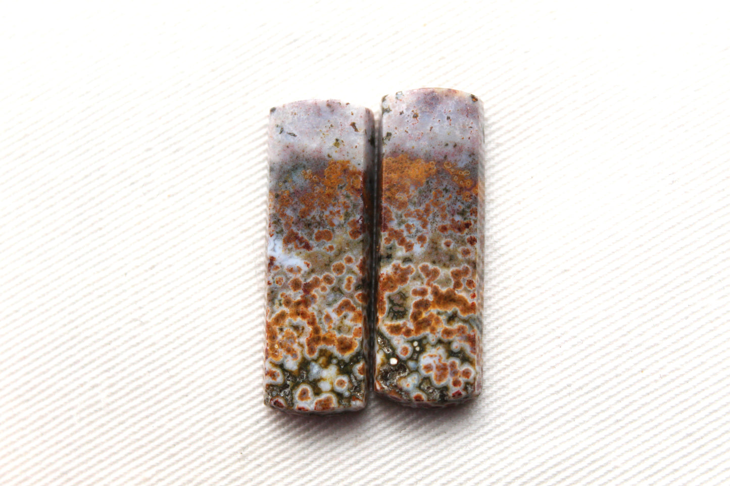 River Jasper Cabochon Pair Gemstone rectangle