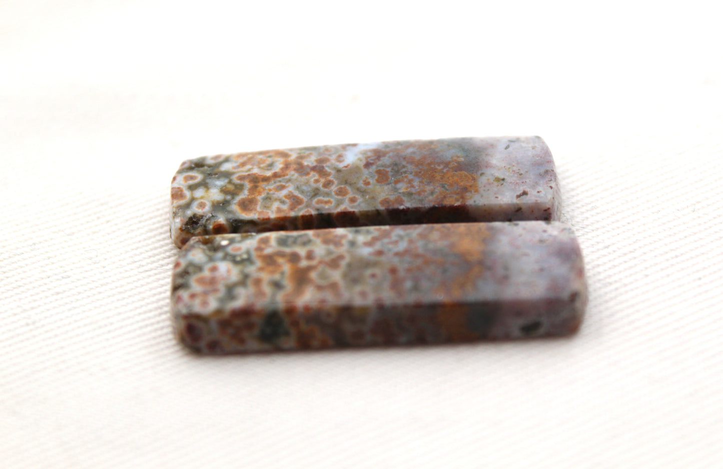 River Jasper Cabochon Pair Gemstone rectangle