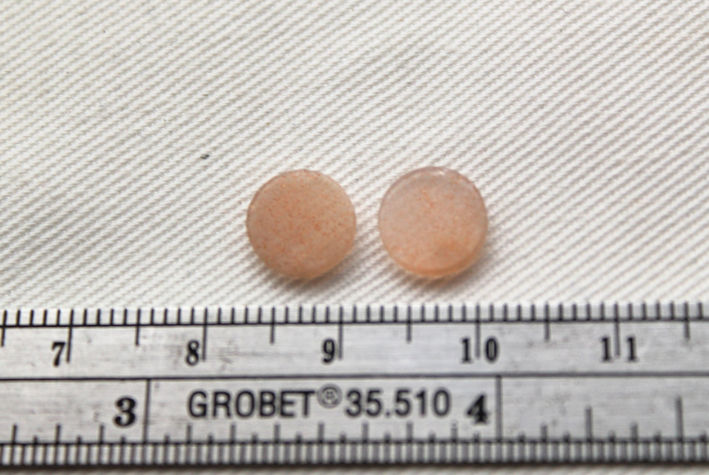 TWO Gold sand Sunstone cabochons 8 MM Gemstones round