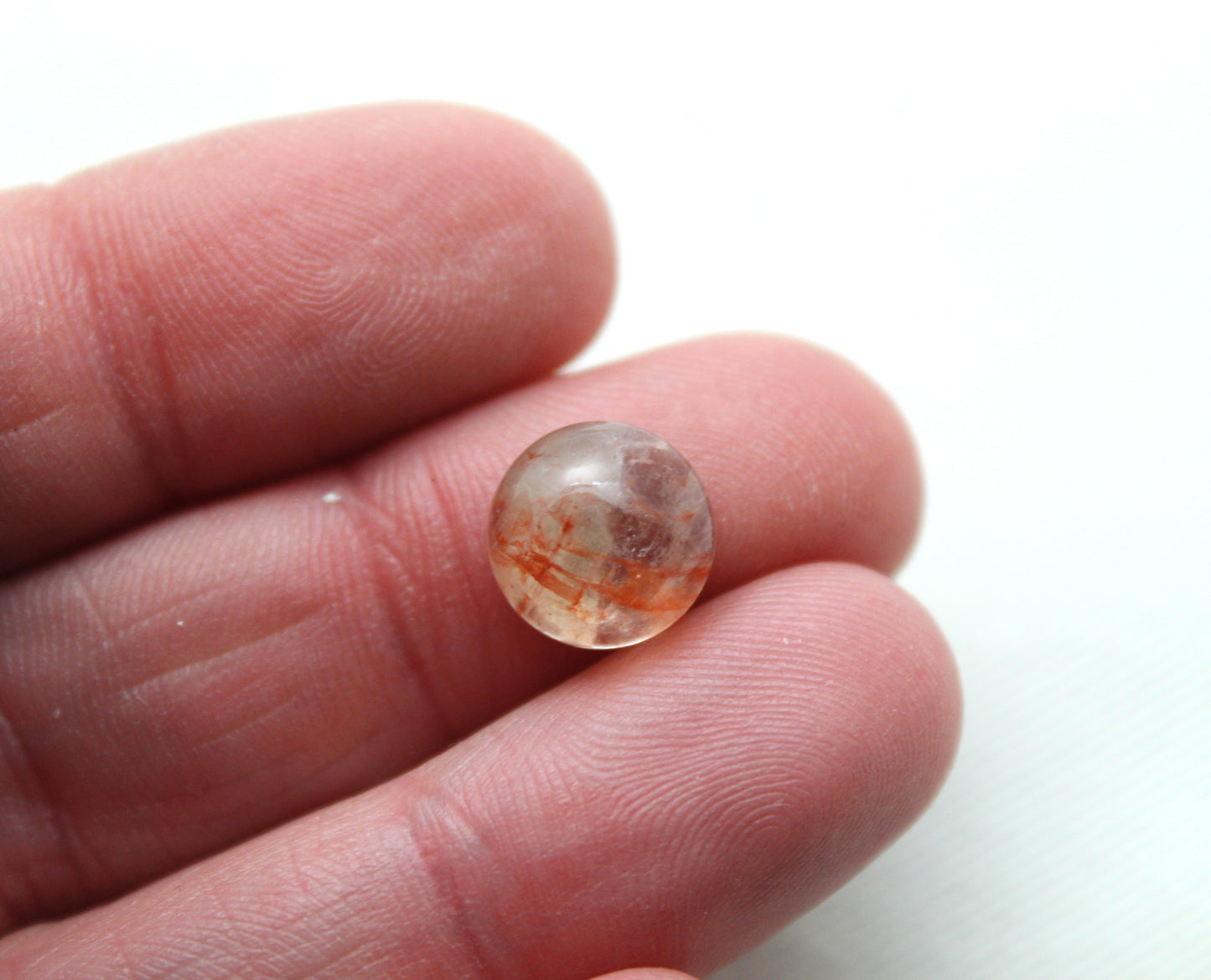 TWO Hematoid Quartz cabochons round Gemstones 10MM