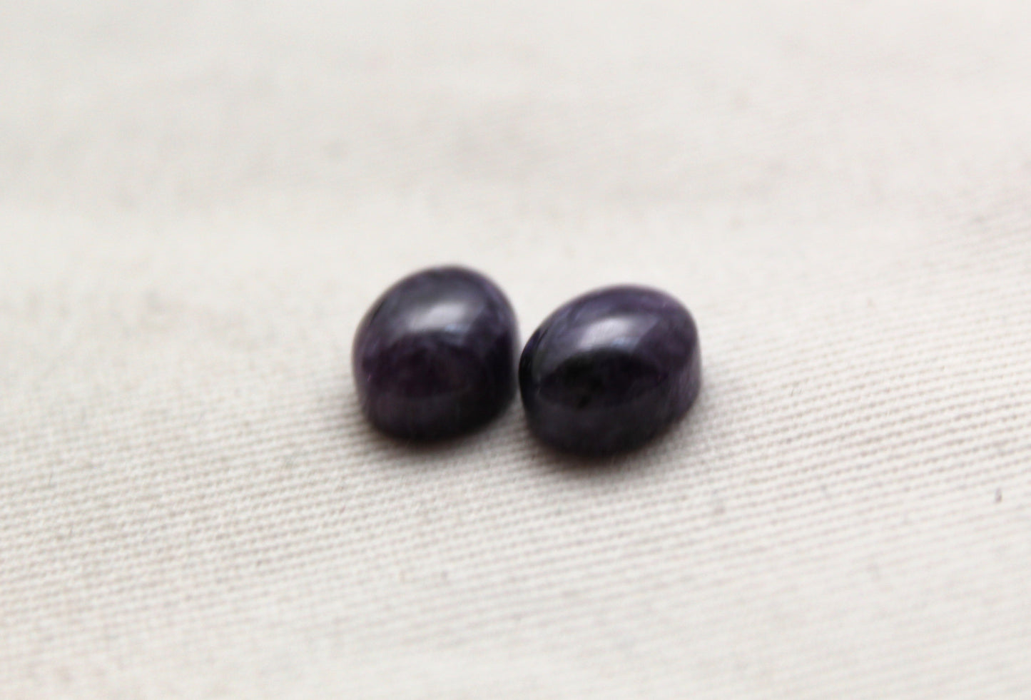 TWO Charoite oval Cabochon purple Gemstone 8x10MM