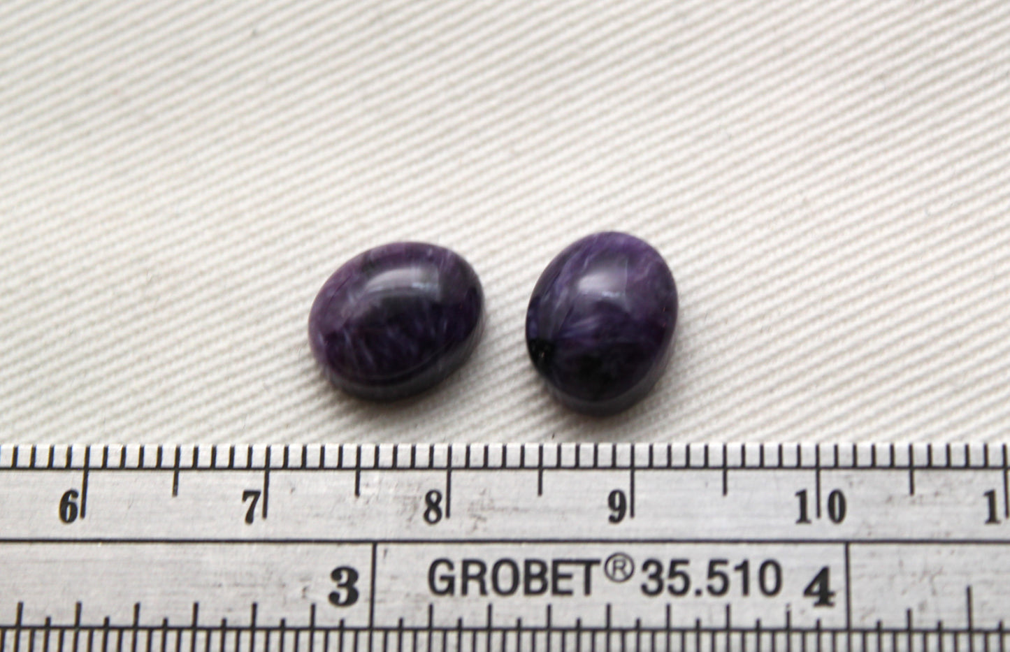 TWO Charoite oval Cabochon purple Gemstone 8x10MM