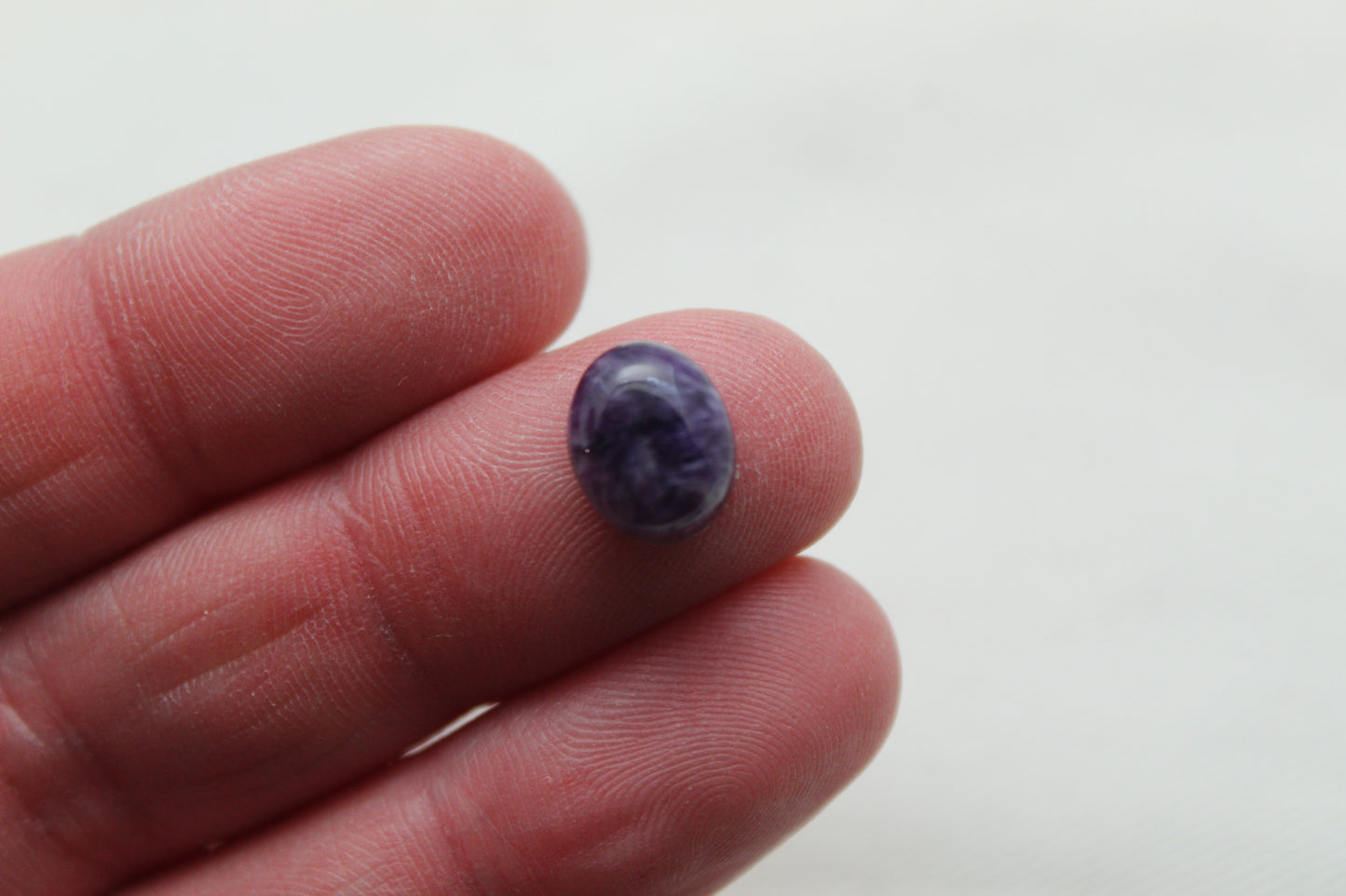 TWO Charoite oval Cabochon purple Gemstone 8x10MM