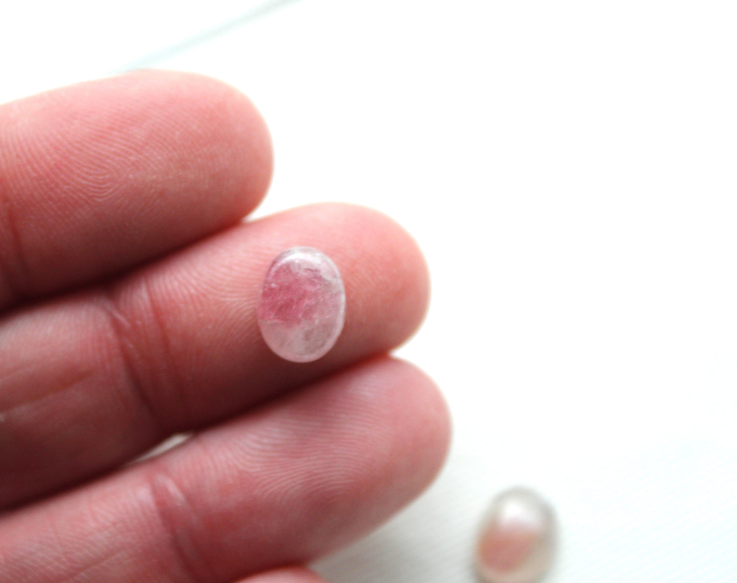 TWO Pink Tourmalines oval 7x9MM Cabochons.