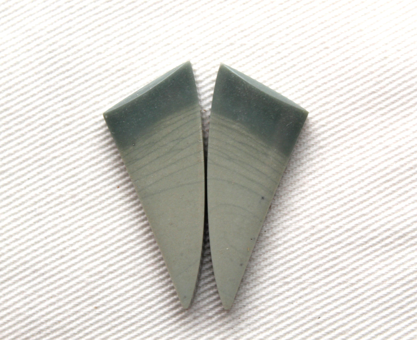 Pair of Indonesian Imperial green Jasper Cabochons