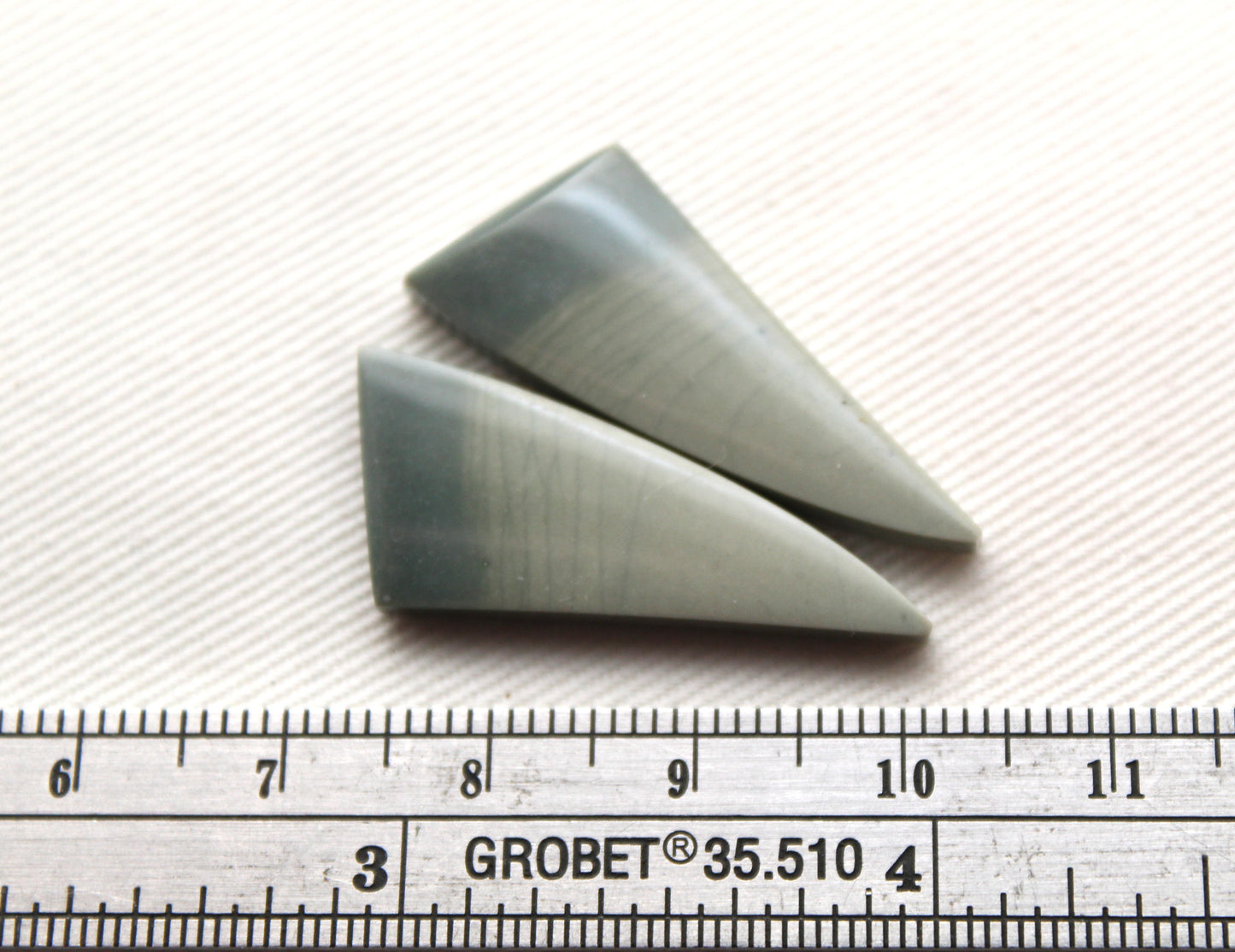 Pair of Indonesian Imperial green Jasper Cabochons