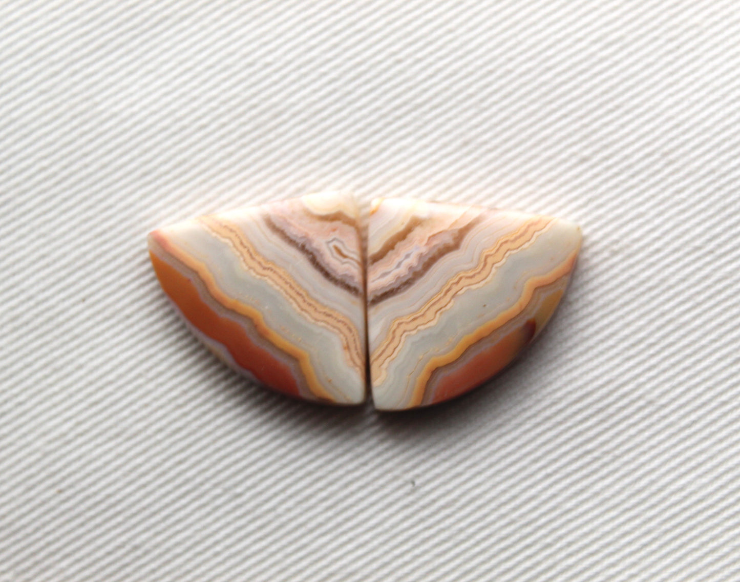 Lace Agates Cabochons Gemstone Pair multicolors