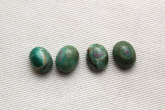 Lot of FOUR fuschite cabochons Gemstones 8X10MM