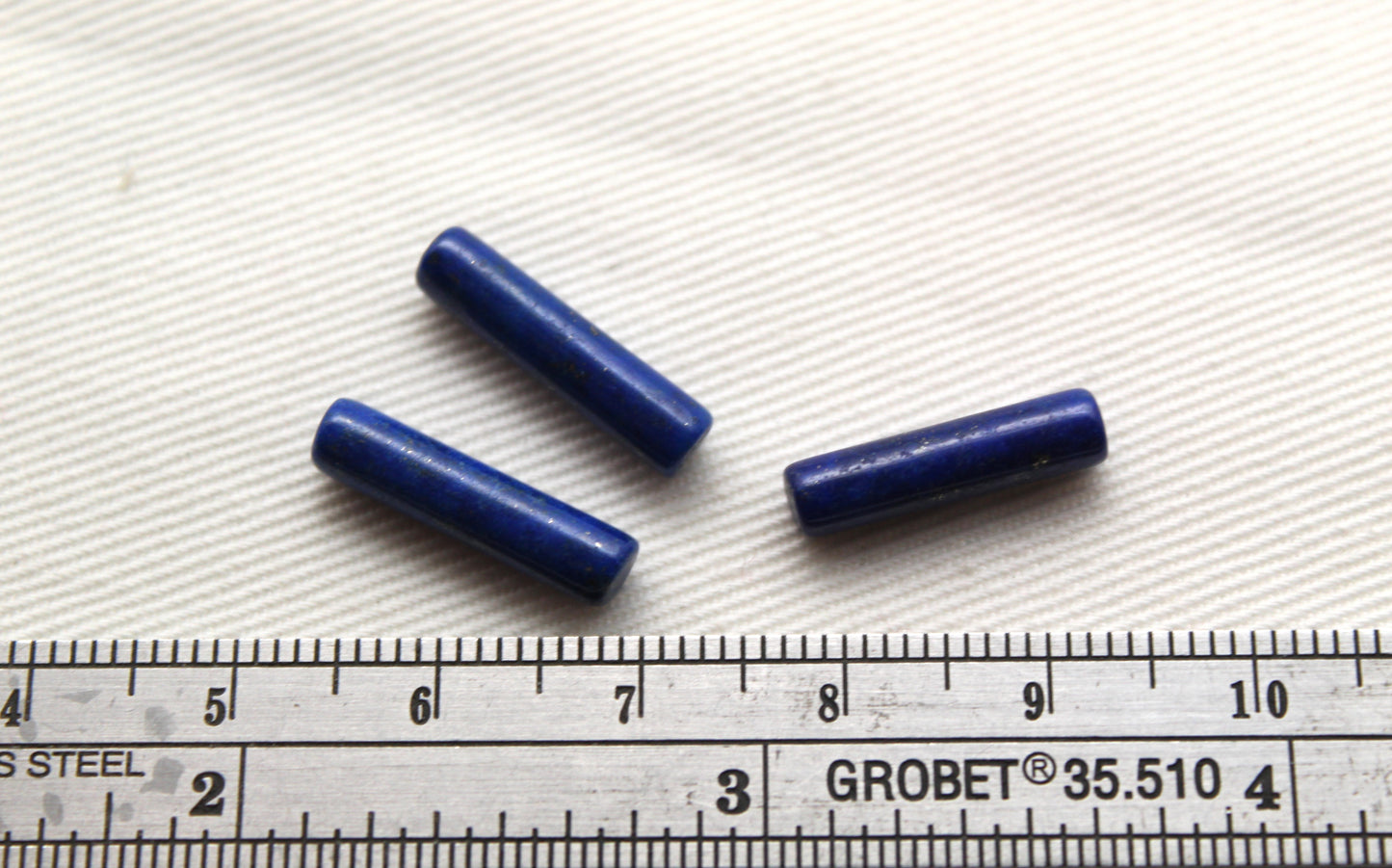 THREE Lapis Lazuli cabochons Gemstones long 17x4MM